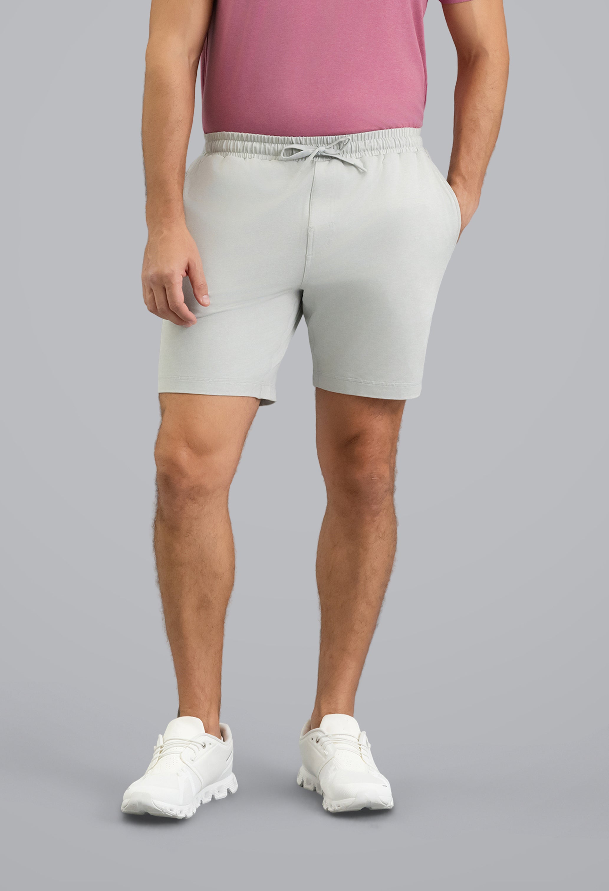IBKÜL - Men's IBKomfortable Drawstring Short - Color: Silver Heather