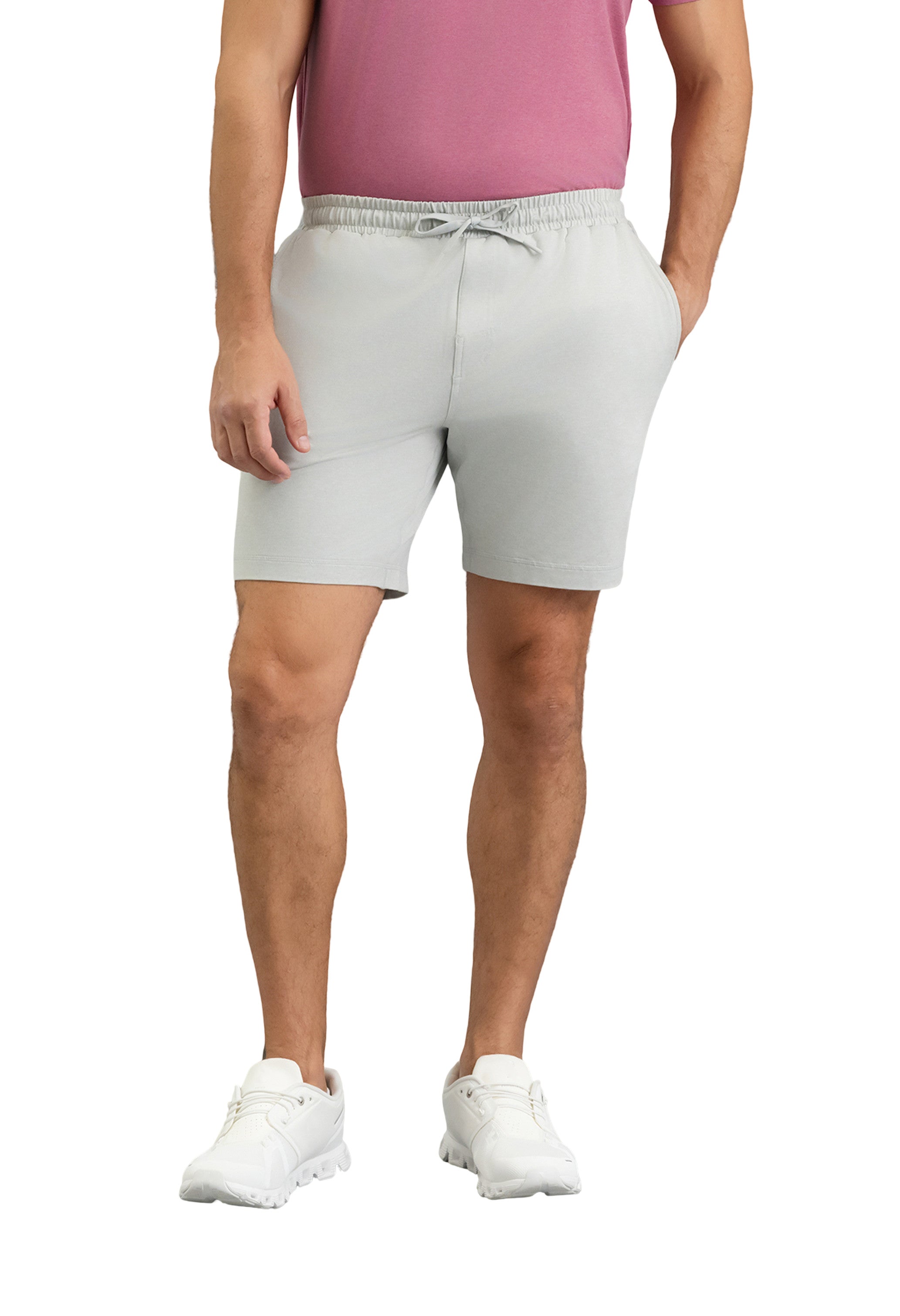 IBKÜL - Men's IBKomfortable Drawstring Short - Color: Silver Heather
