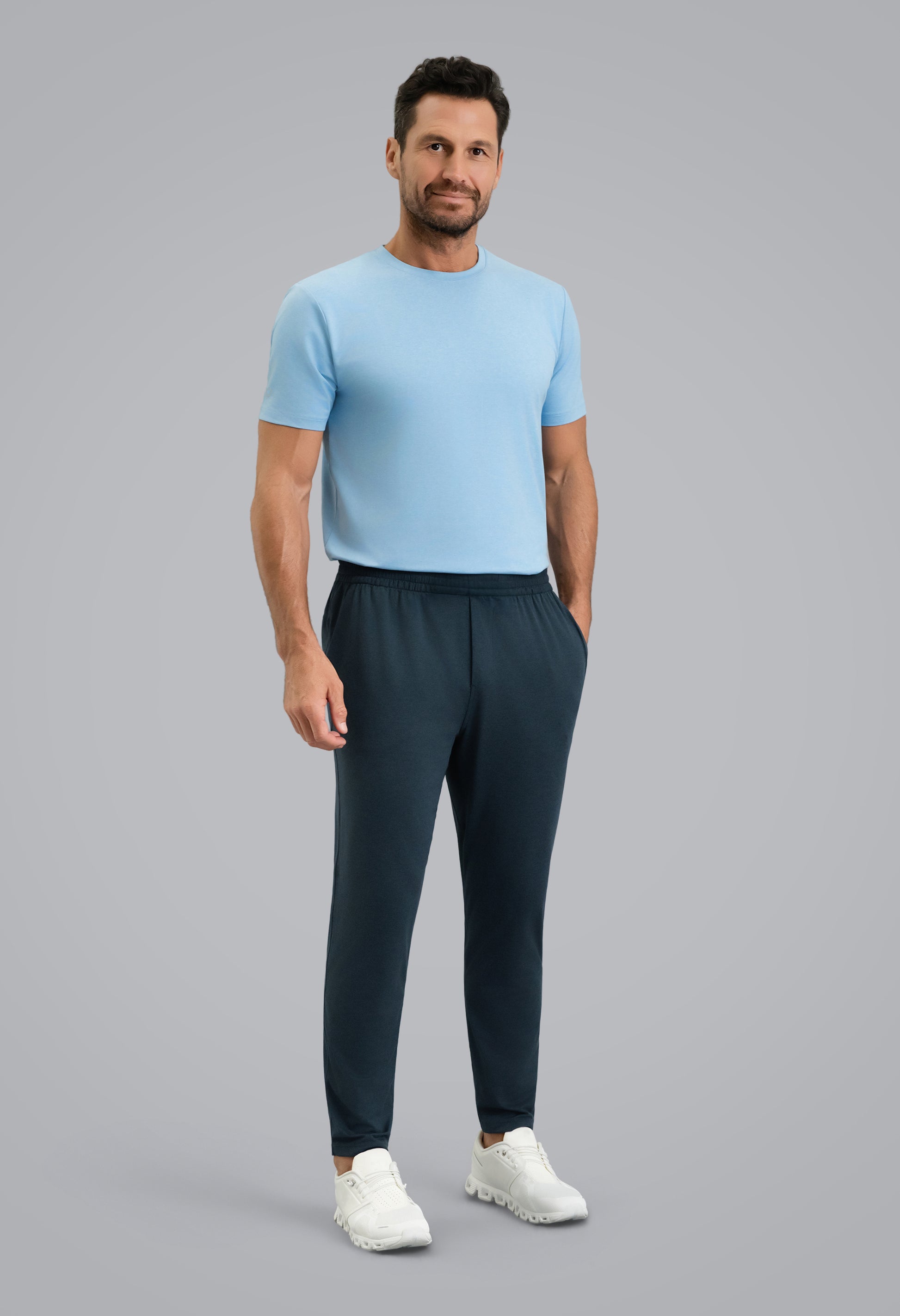 IBKÜL - Men's IBKomfortable Drawstring Jogger - Color: Navy Heather