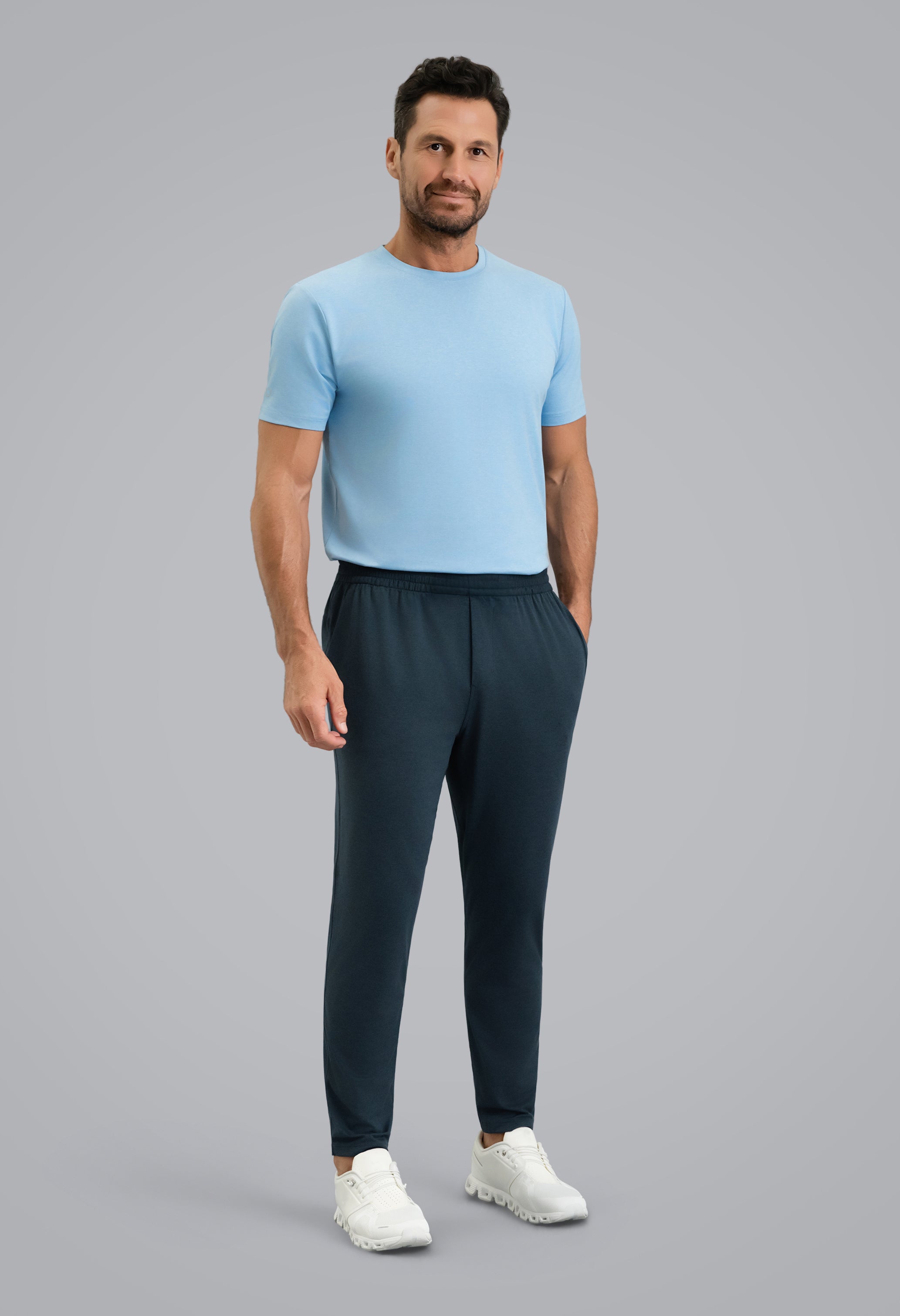 IBKÜL - Men's IBKomfortable Drawstring Jogger - Color: Navy Heather