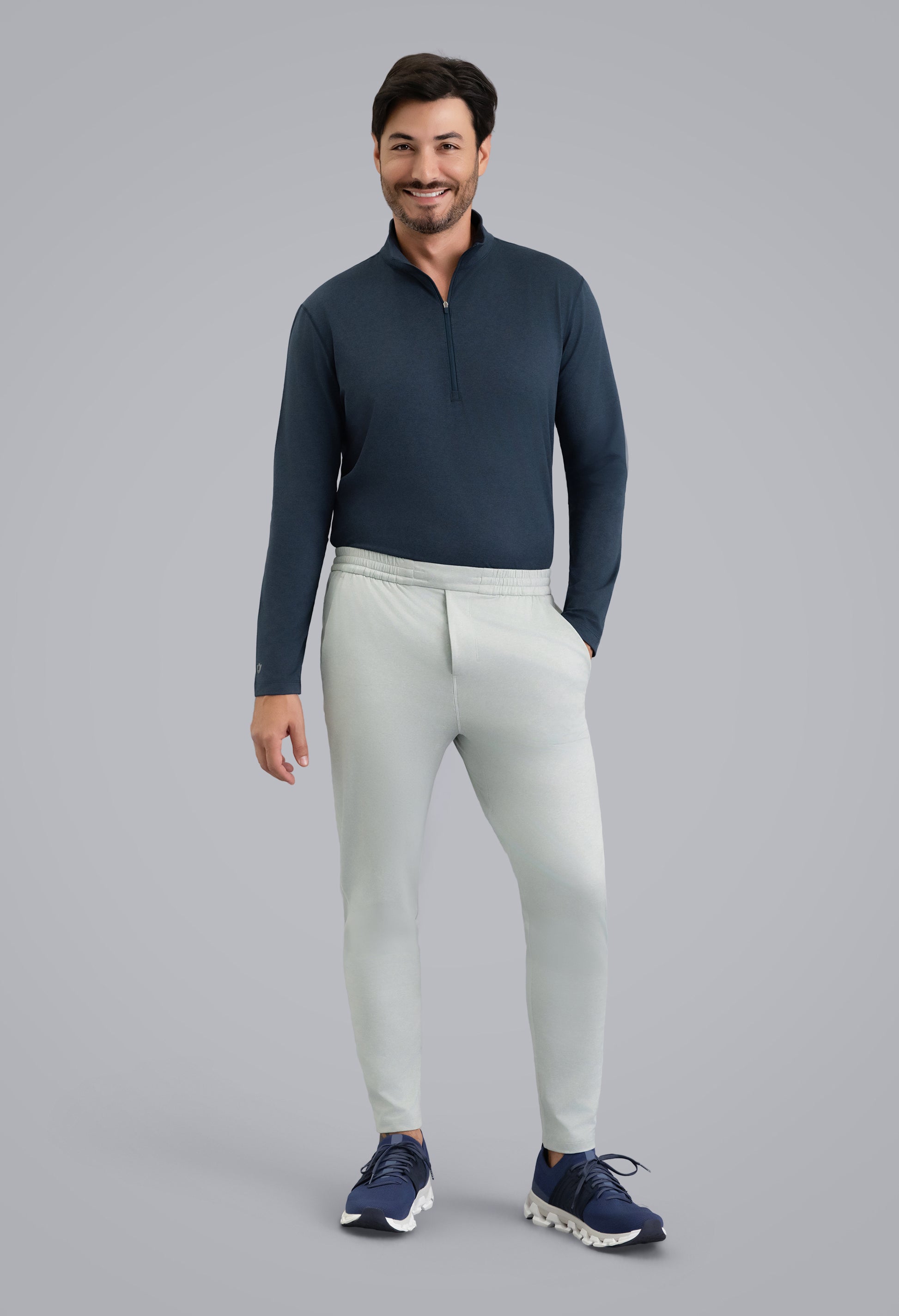 IBKÜL - Men's IBKomfortable Drawstring Jogger - Color: Silver Heather