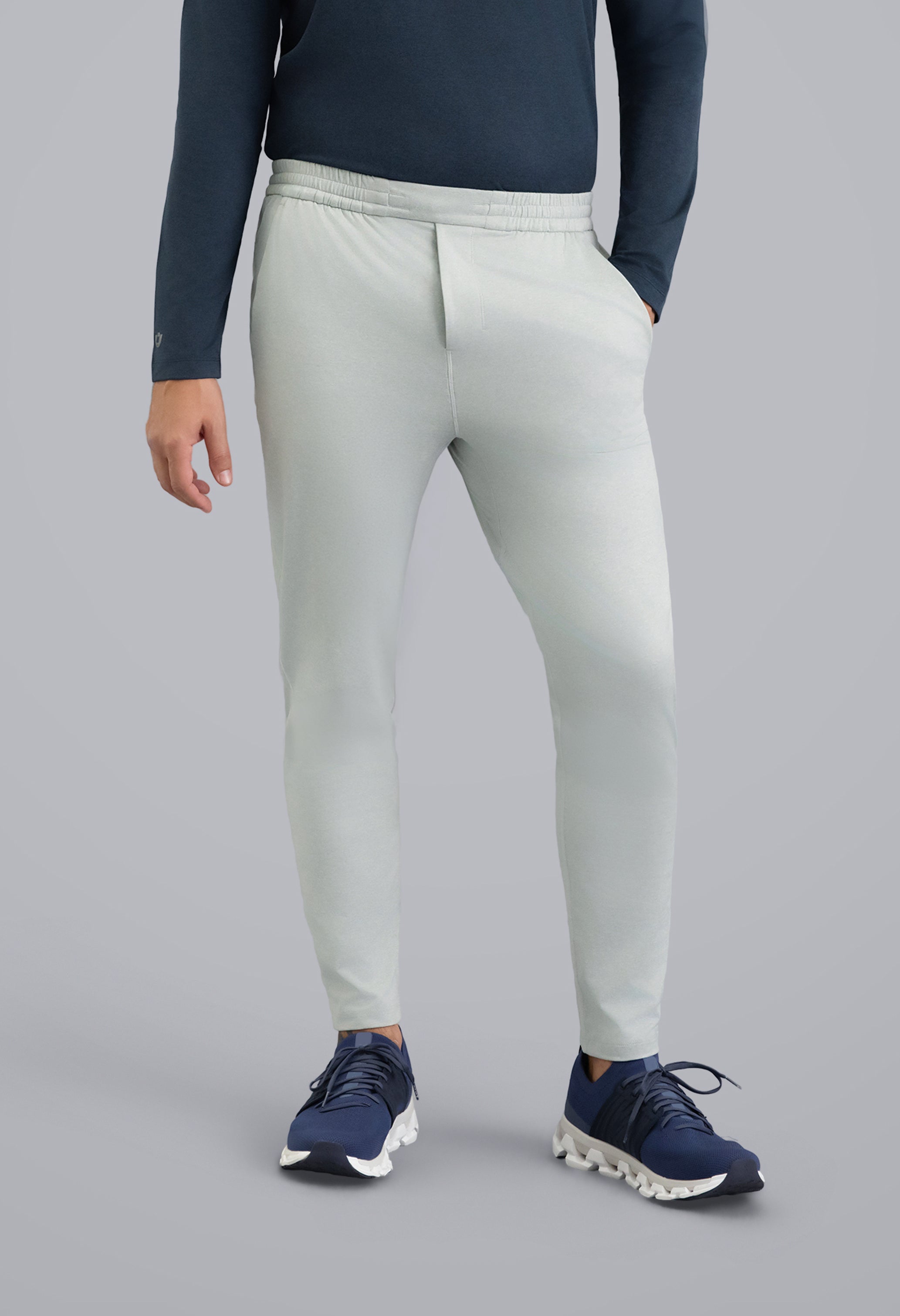 IBKÜL - Men's IBKomfortable Drawstring Jogger - Color: Silver Heather
