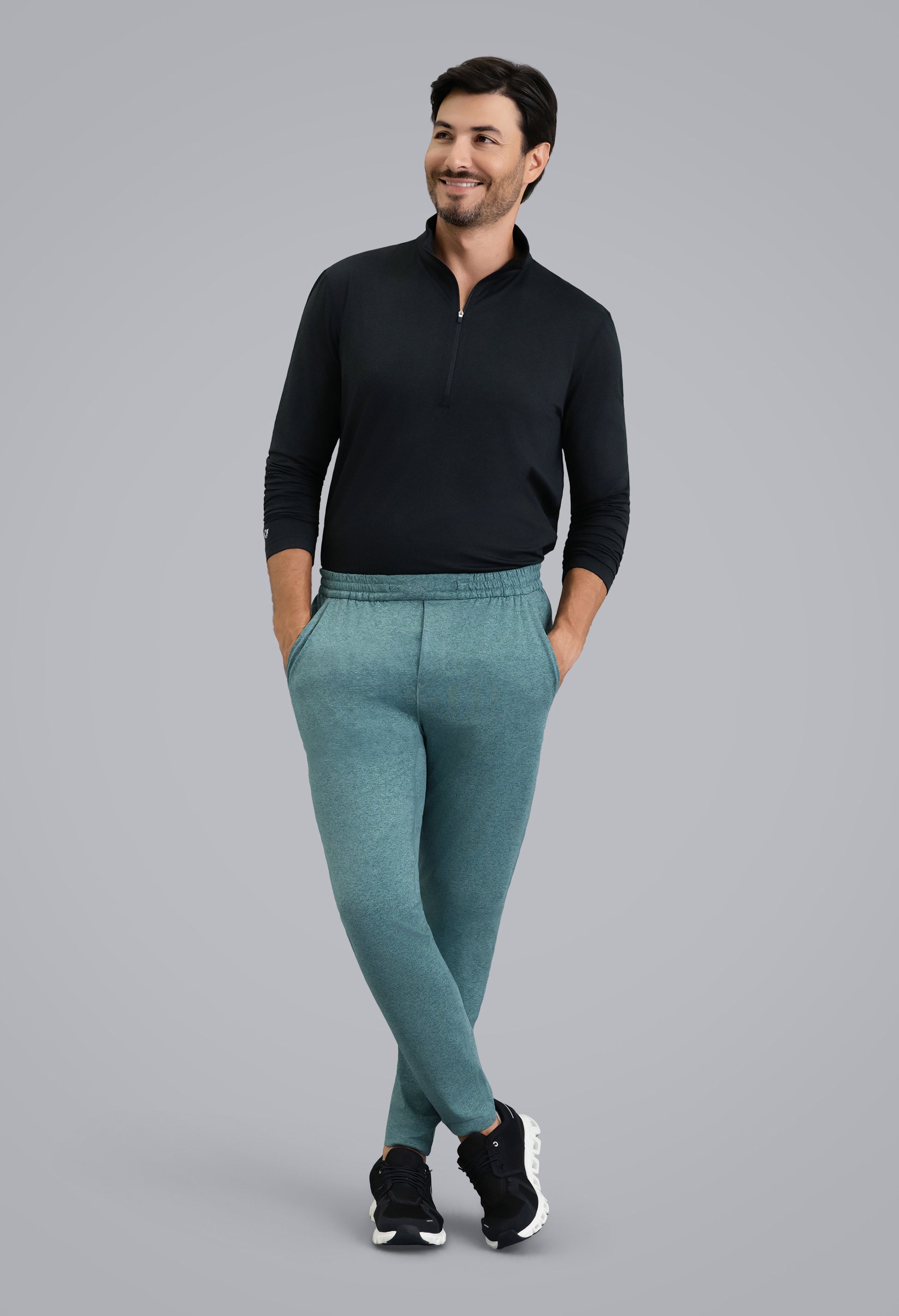 IBKÜL - Men's IBKomfortable Drawstring Jogger - Color: Teal Heather