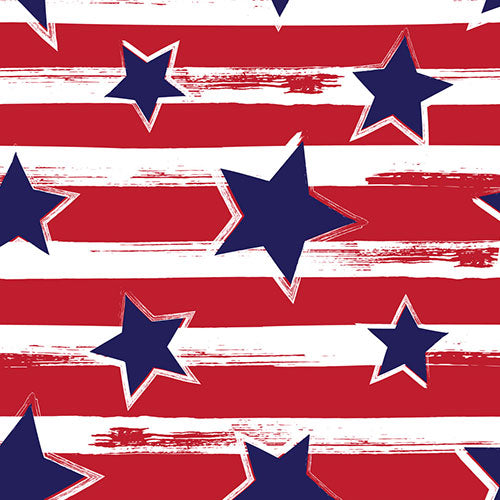 IBKÜL - Americana II Print Long Sleeve Mock Neck Top – 10490 - Color: Navy/Red