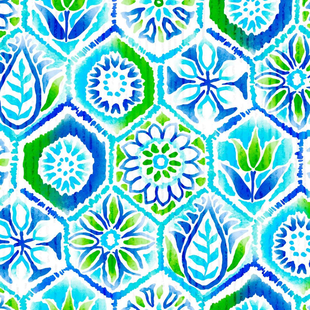 IBKÜL - Alexis Ruched Elbow Sleeve Mandarin Collar Top - Color: Lime Multi