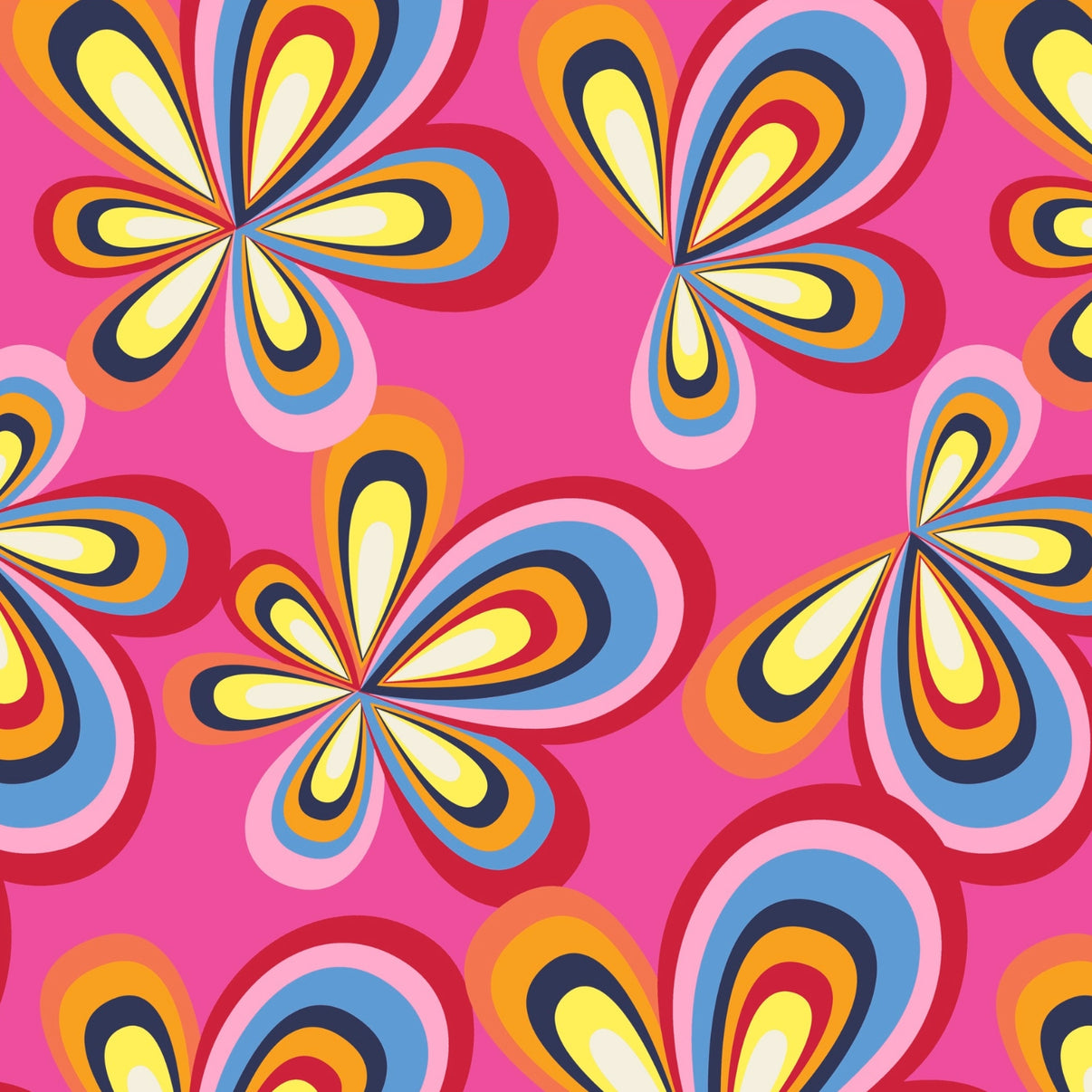 IBKÜL - Arya Print Tulip Sleeve Polo - Color: Hot Pink Multi