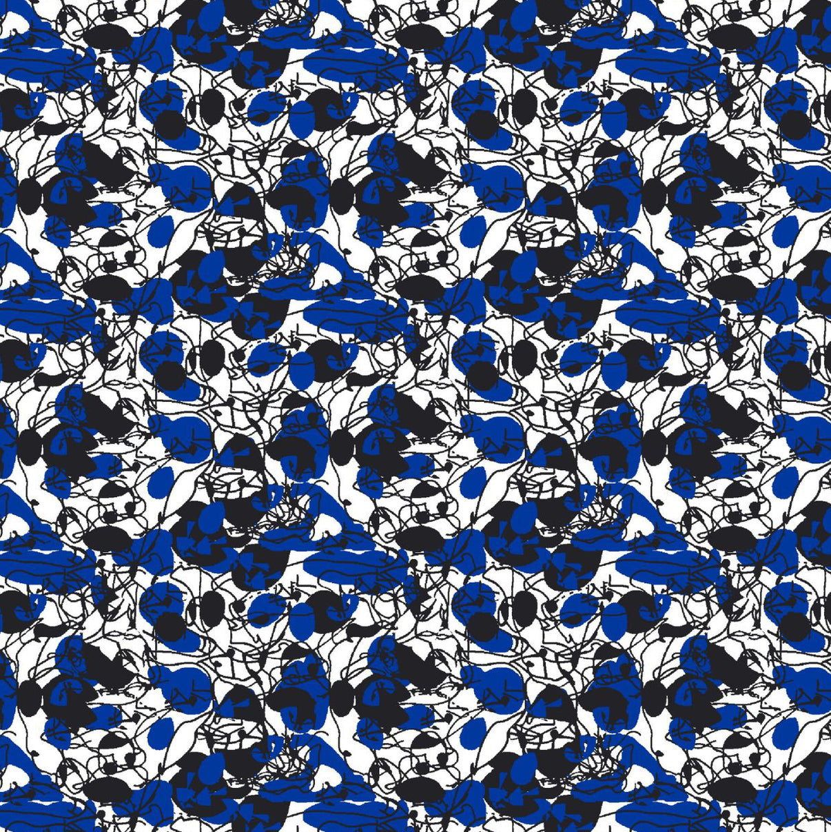 IBKÜL - Chaos Print Long Sleeve Polo – 95162 (Modern Fit) - Color: Royal/Black