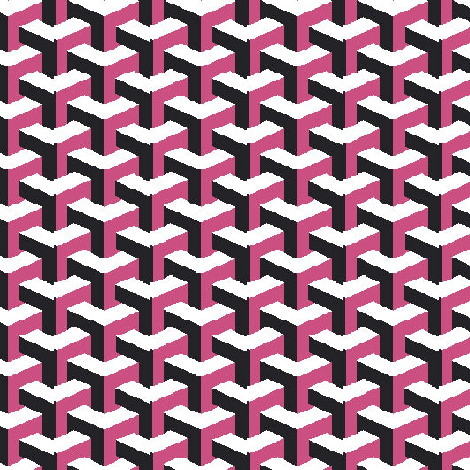 IBKÜL - Cube Art Short Sleeve Polo - Color: Black/Rose/White