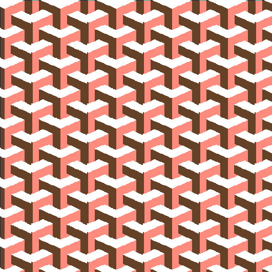 IBKÜL - Cube Art Short Sleeve Polo - Color: Chocolate/Peach/White