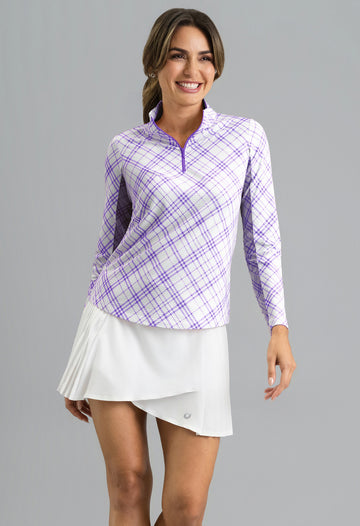 Tony Print Long Sleeve Mock Neck Top