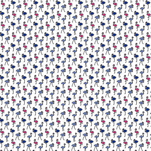 IBKÜL - Flamingo's Print Long Sleeve Polo - 95146 (Modern Fit) - Color: Peri/Hot Pink/Blue