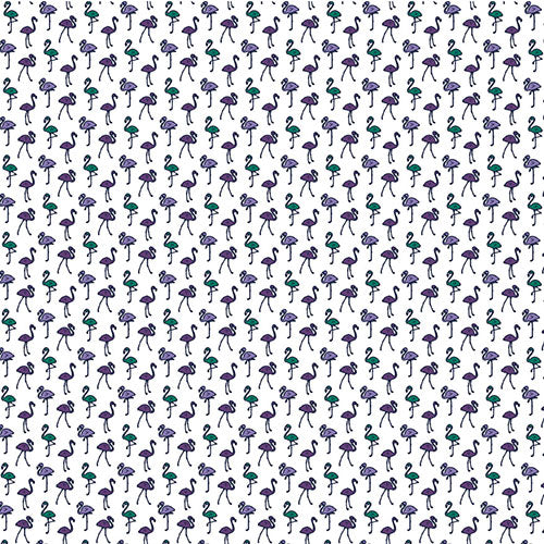 IBKÜL - Flamingo's Print Long Sleeve Polo - 95146 (Modern Fit) - Color: Plum/Green/Lavender