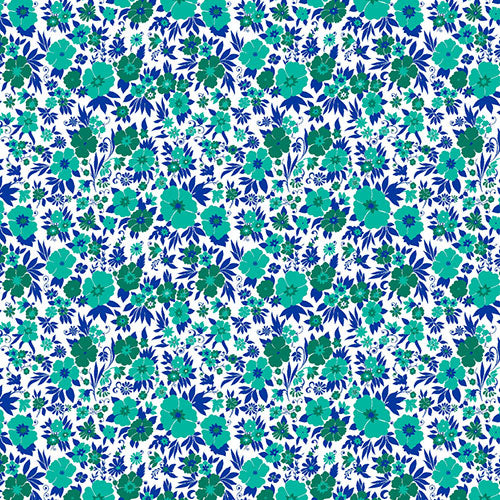 IBKÜL - Flower Power Print Short Sleeve Polo - 94148 (Modern Fit) - Color: Jade/Royal/Green