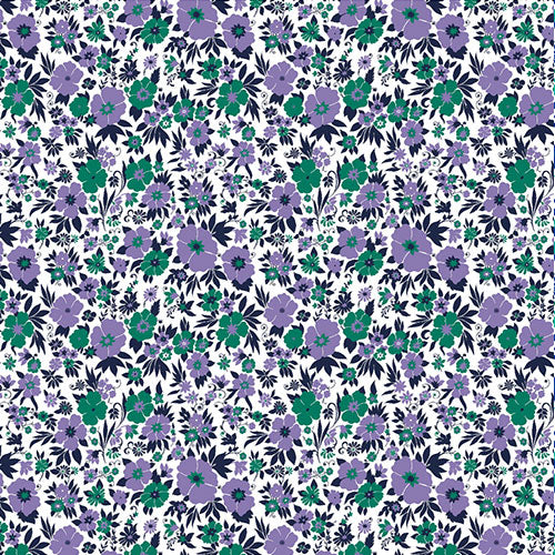 IBKÜL - Flower Power Print Short Sleeve Polo - 94148 (Modern Fit) - Color: Lavender/Navy/Green
