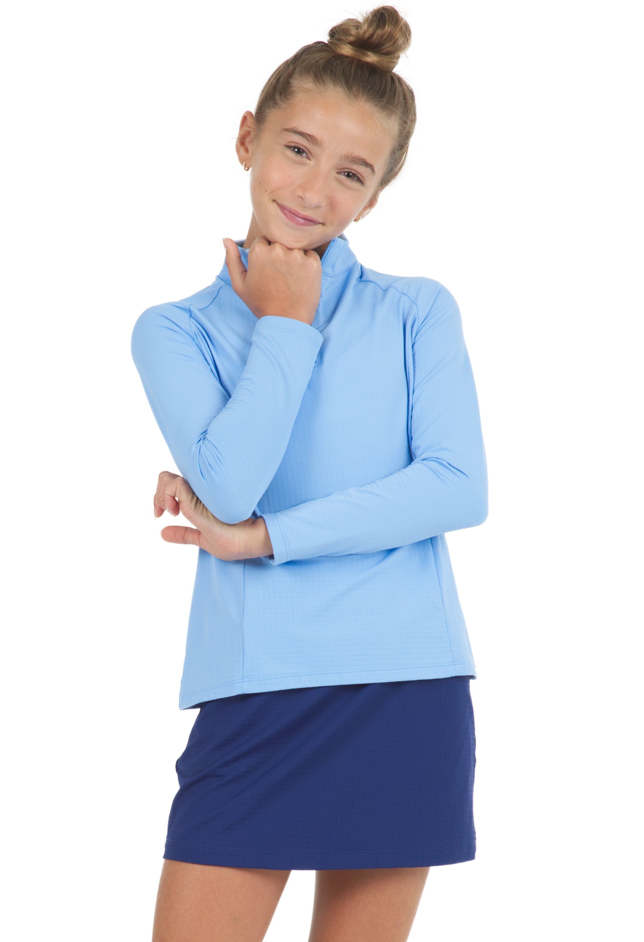 Youth Solid Long Sleeve Mock Neck Top