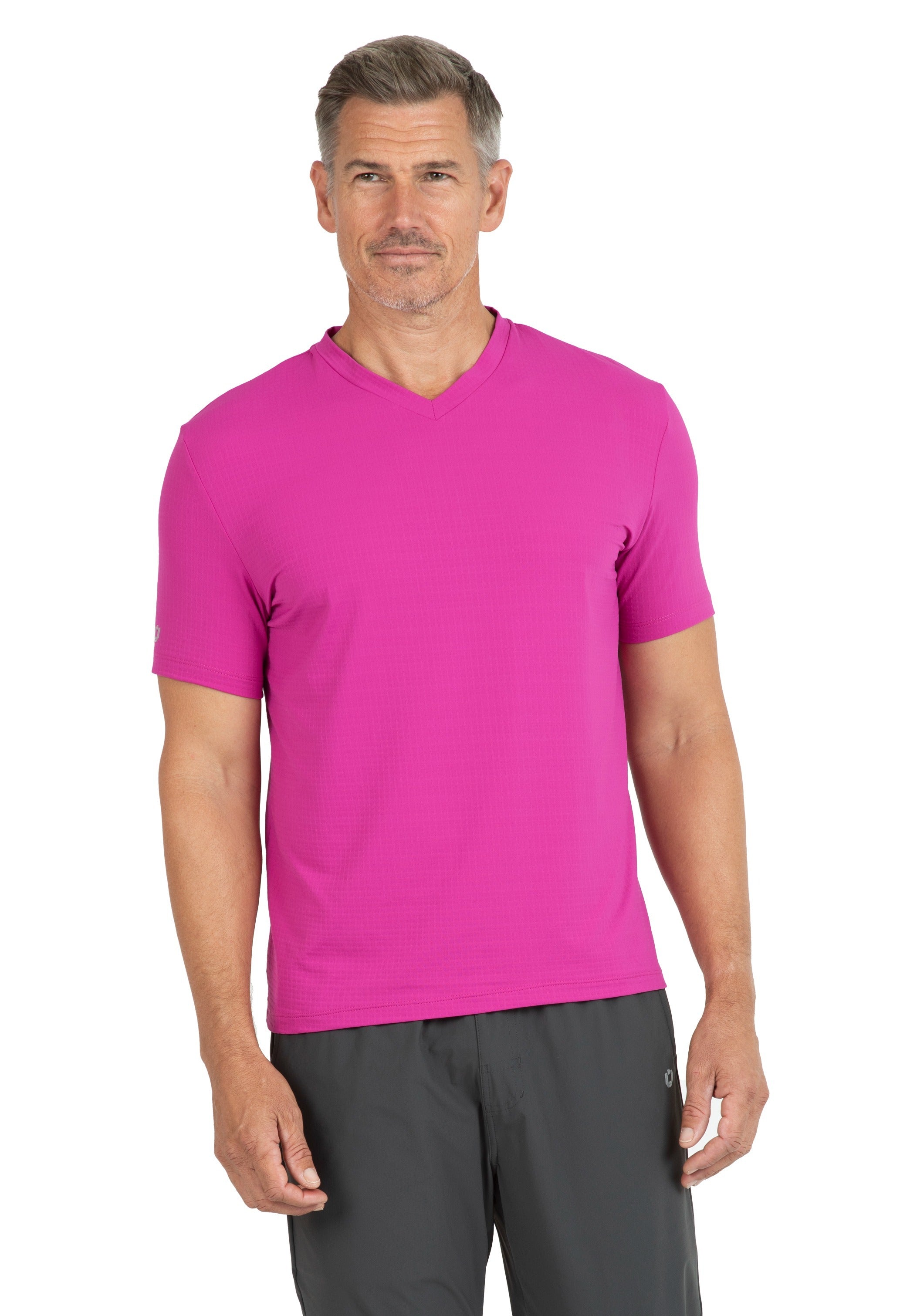 Solid Short Sleeve V Neck