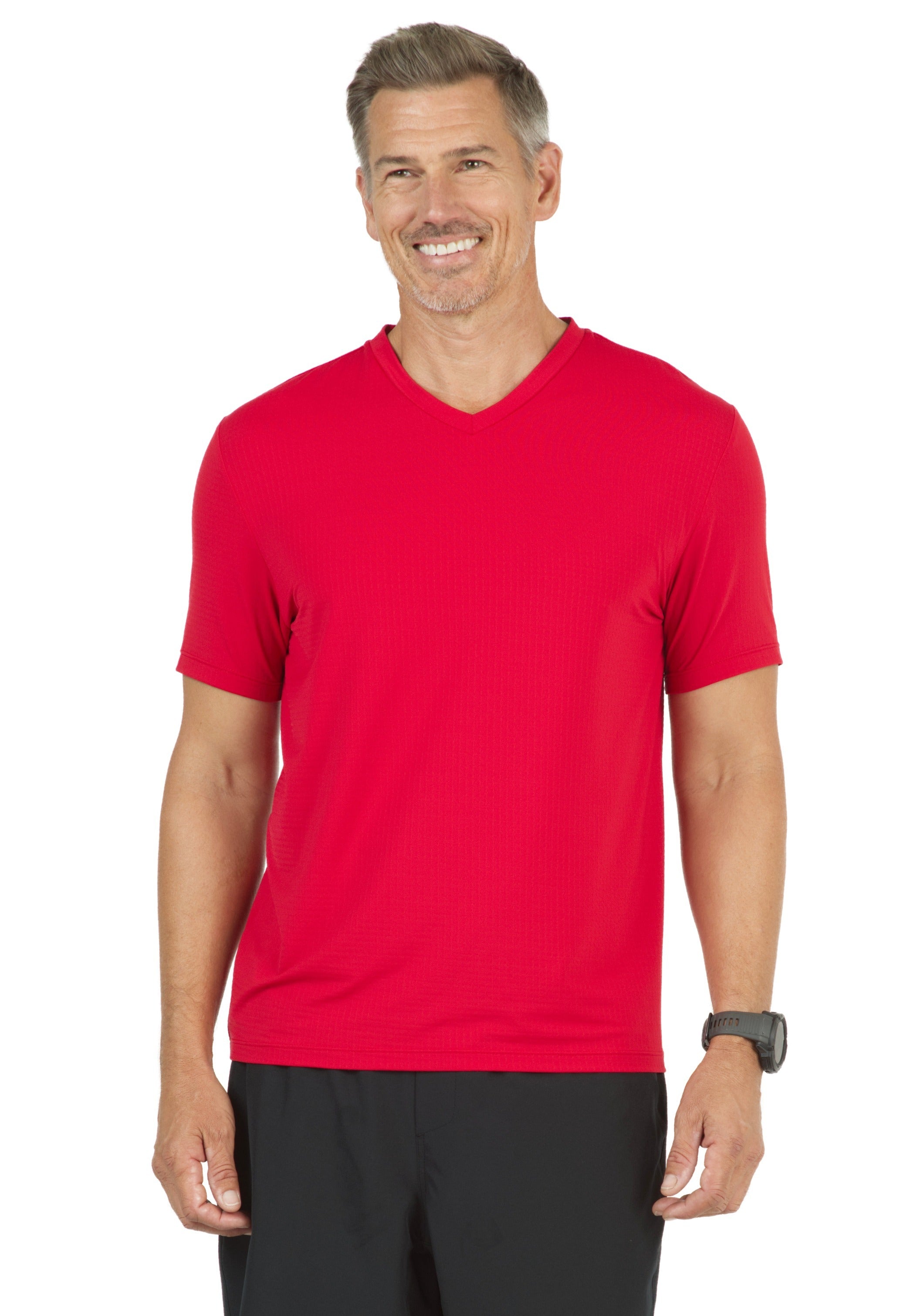 Solid Short Sleeve V Neck
