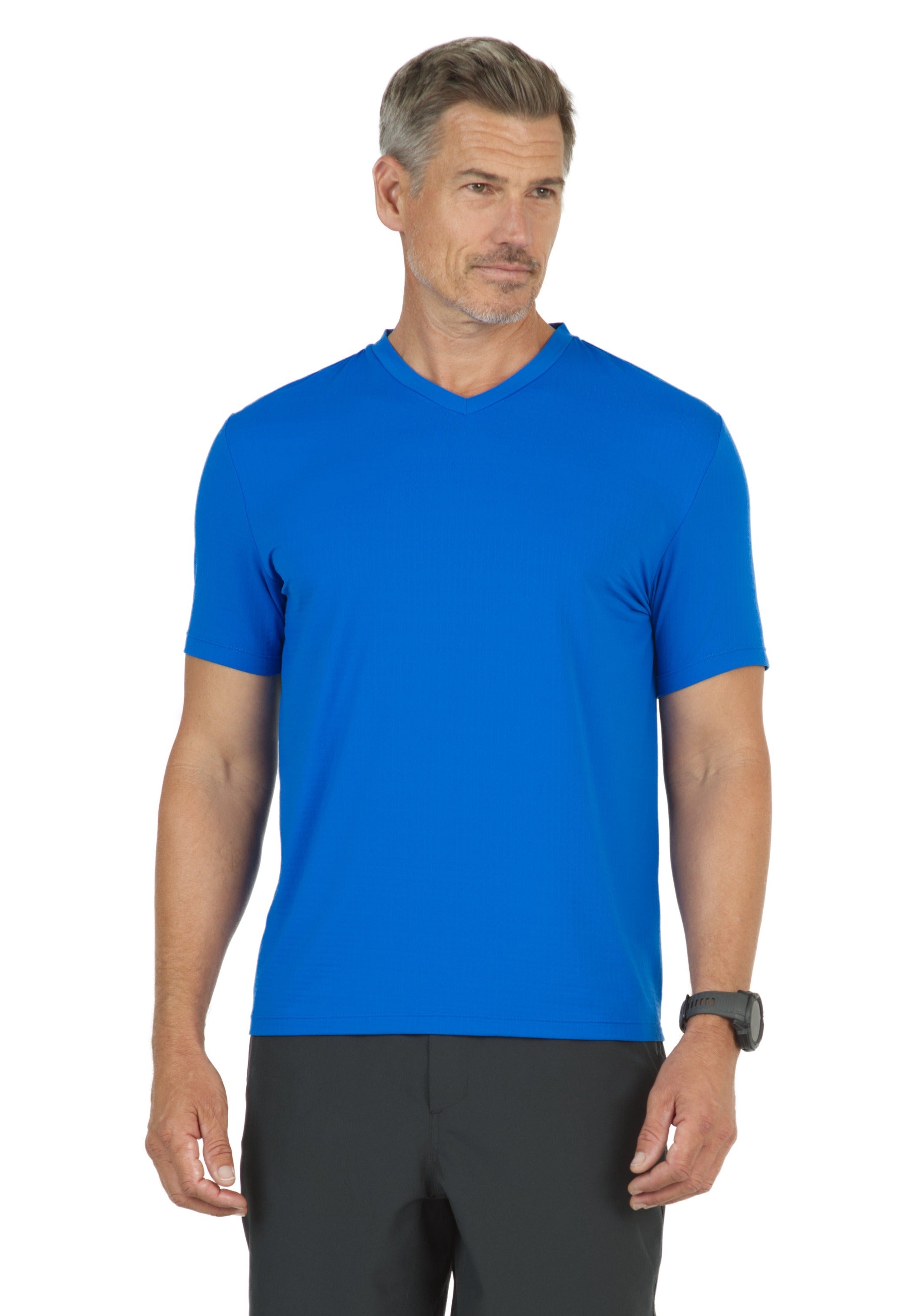 Solid Short Sleeve V Neck