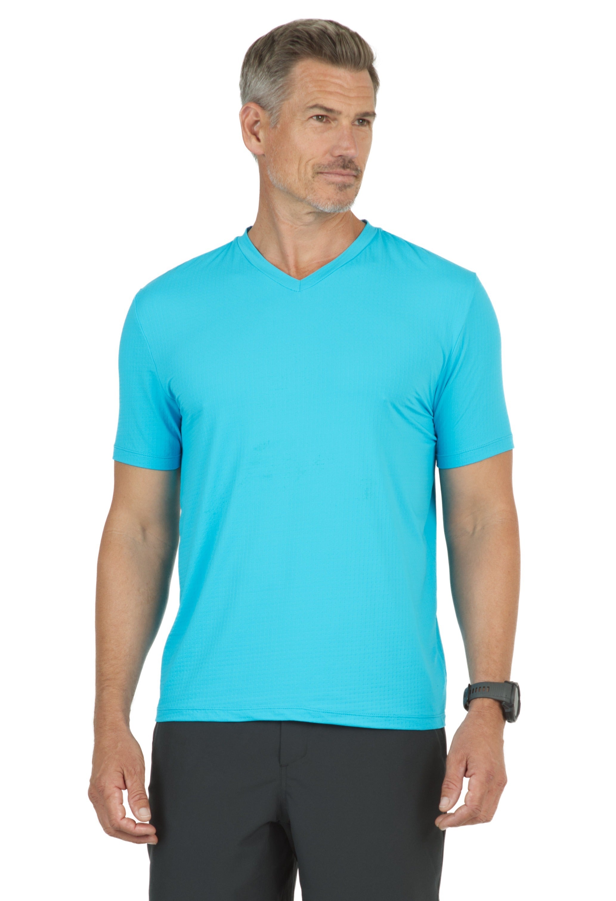 Solid Short Sleeve V Neck