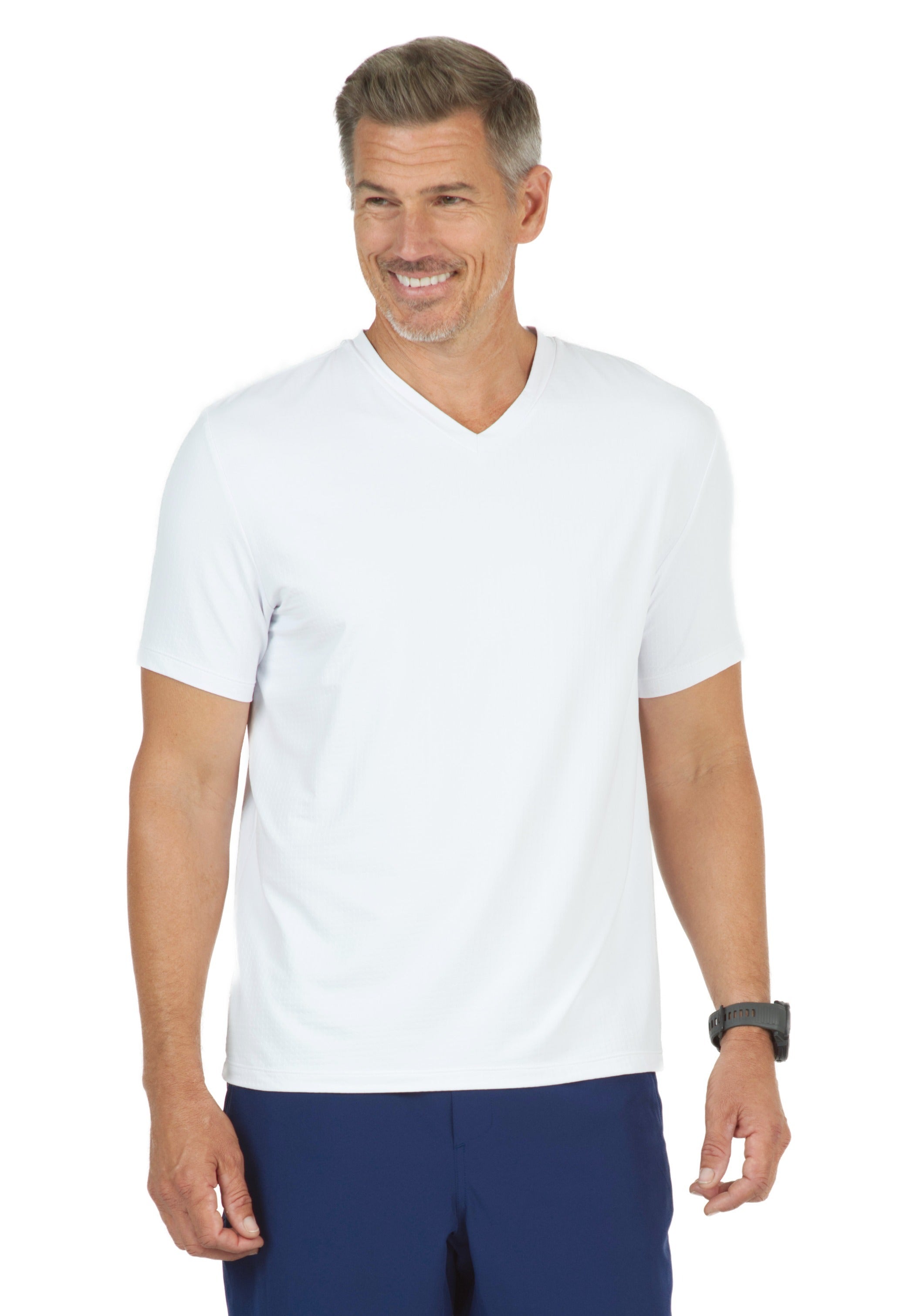 Solid Short Sleeve V Neck