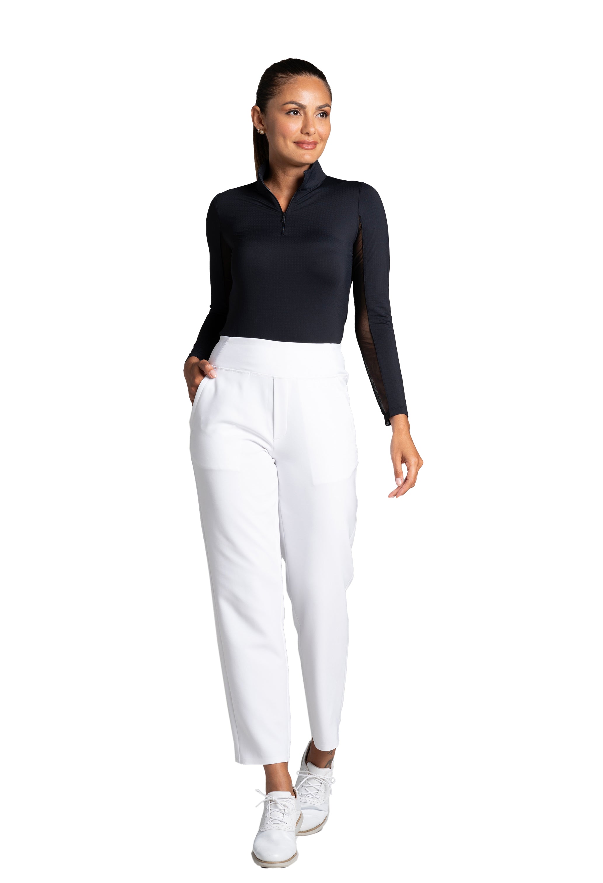 Solid Knit Ankle Pants