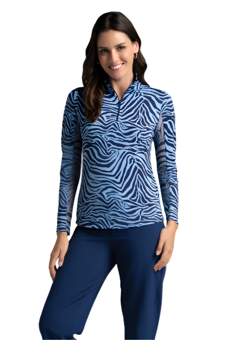 Cecilia Print Long Sleeve Mock Neck Top