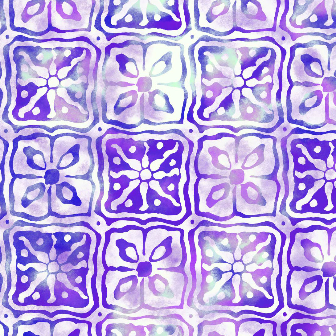 IBKÜL - Kathy Print Ruched Elbow Length Sleeve Top – 41871 - Color: Plum/Blue