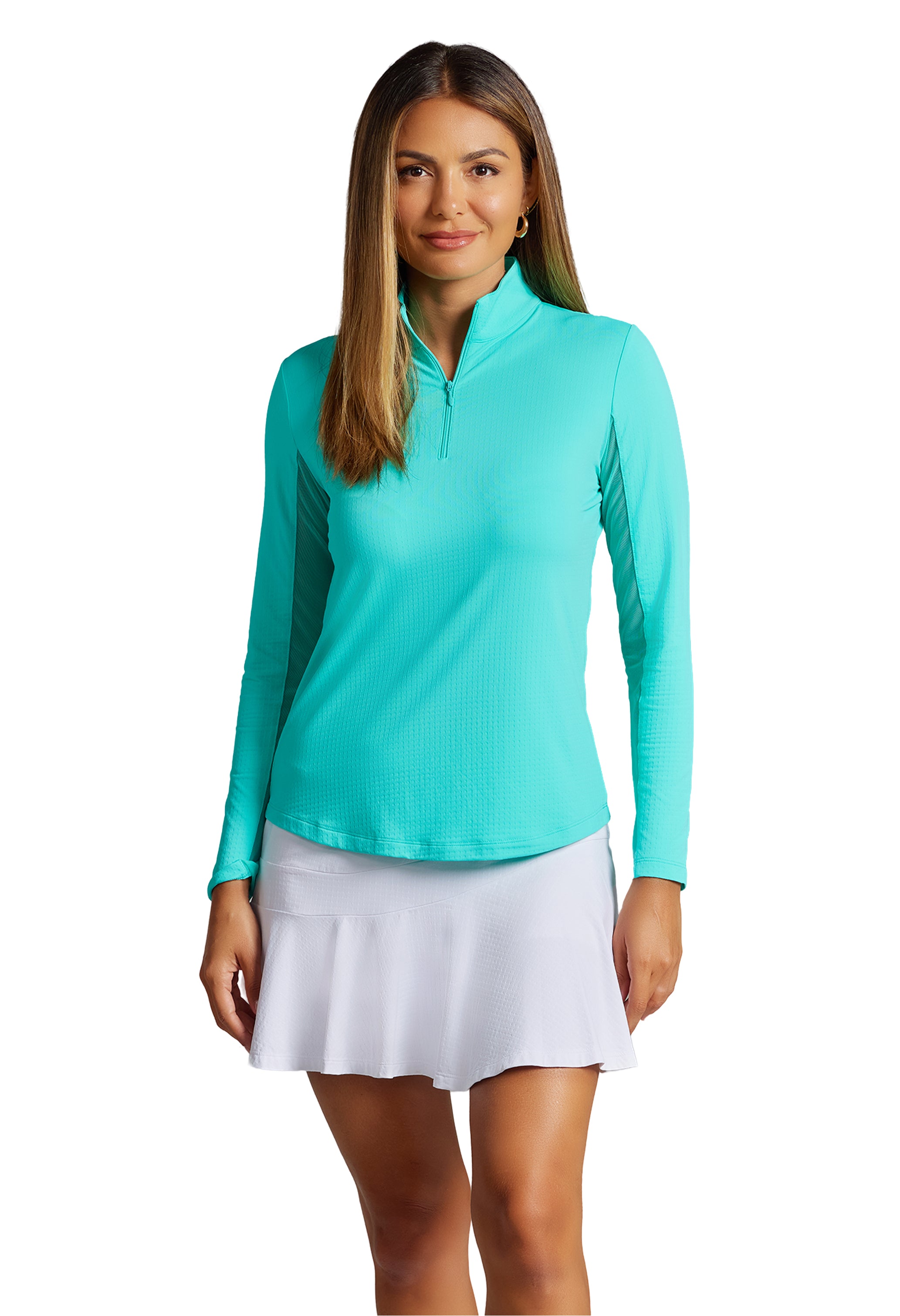 Solid Long Sleeve Mock Neck Top