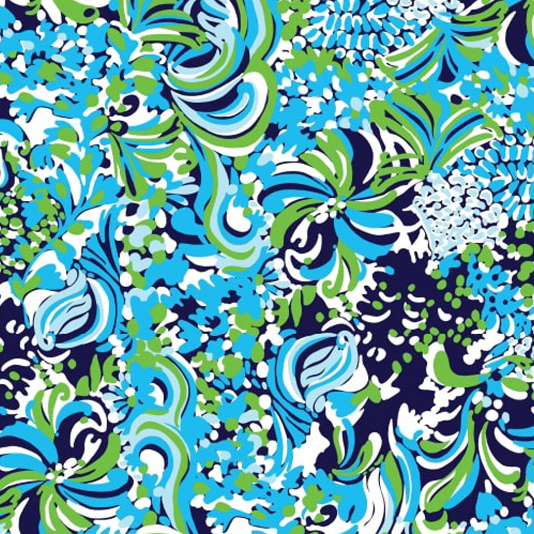 IBKÜL - Marissa Print Long Sleeve Mock Neck Top – 10656 - Color: Turq/Navy