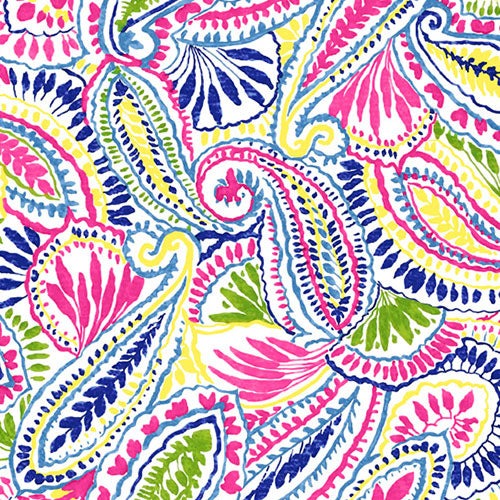 IBKÜL - Massie Print Long Sleeve Mock Neck Top – 10541 - Color: Hot Pink/Yellow