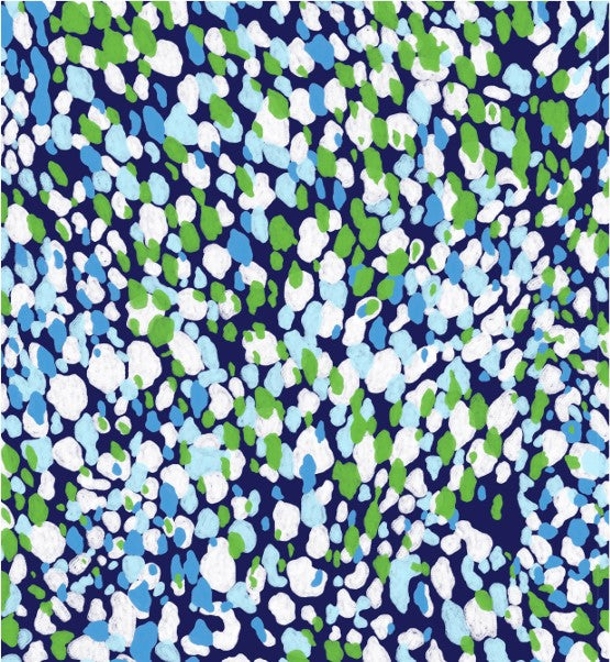 IBKÜL - Naomi Print Long Sleeve Mock Neck Top – 10761 - Color: Navy/Lime