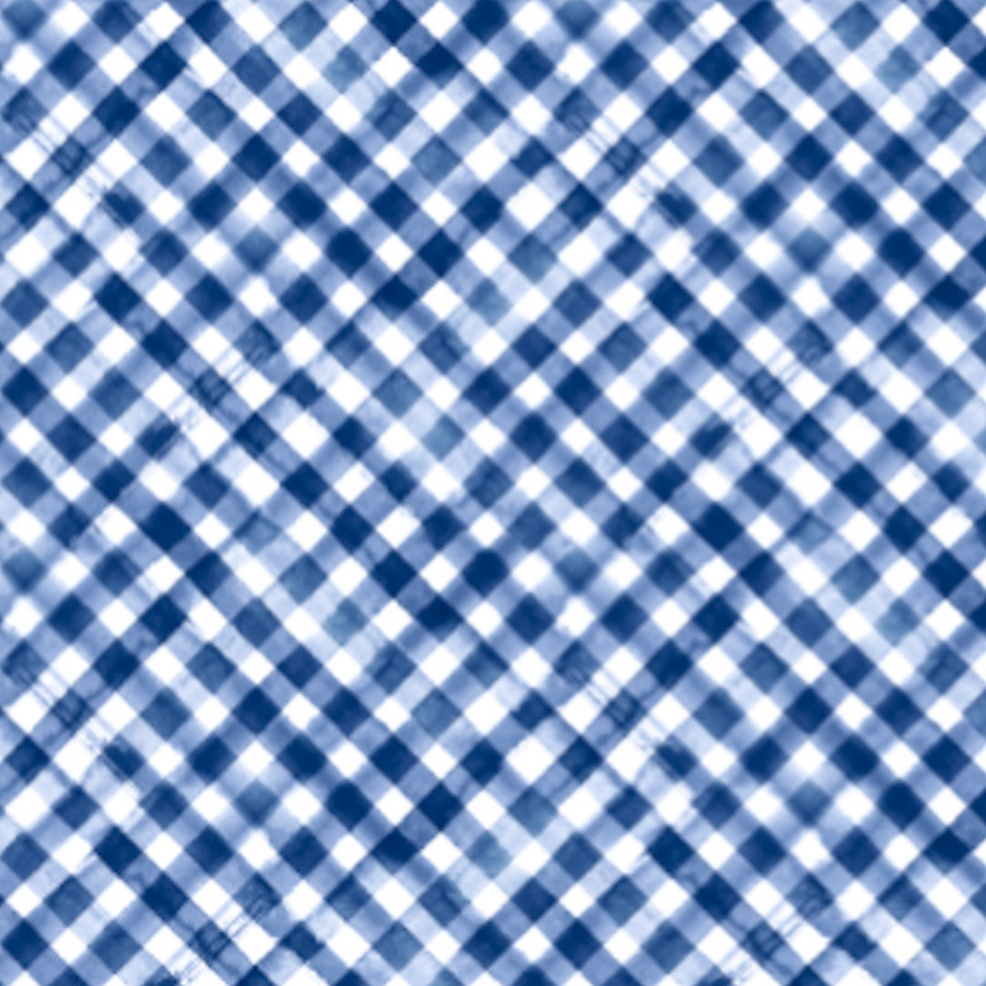 IBKÜL - Gingham Check Print Long Sleeve Mock Neck Top – 10876 - Color: Navy/White