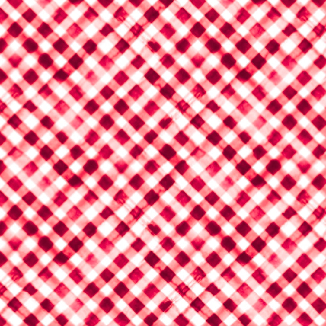 IBKÜL - Gingham Check Print Long Sleeve Mock Neck Top – 10876 - Color: Red/White