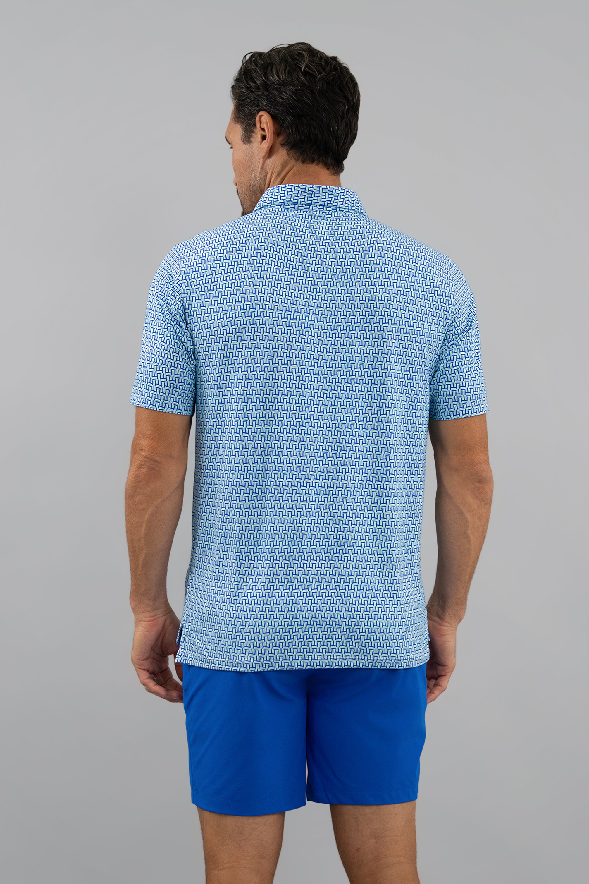 Hatched Short Sleeve Polo