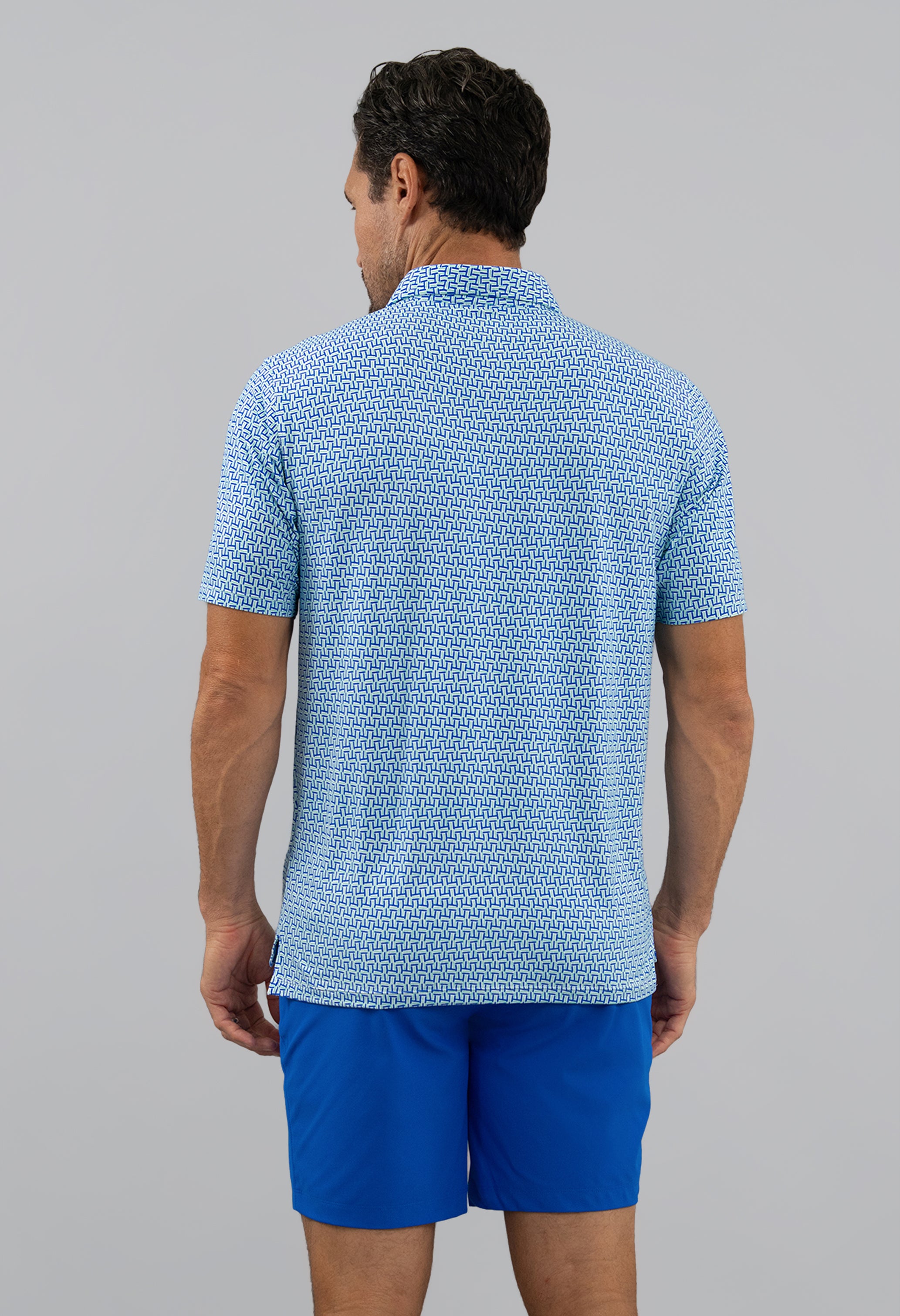 Hatched Short Sleeve Polo