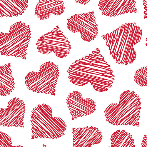 Scribble Hearts Print Pajama Short Set - 37489