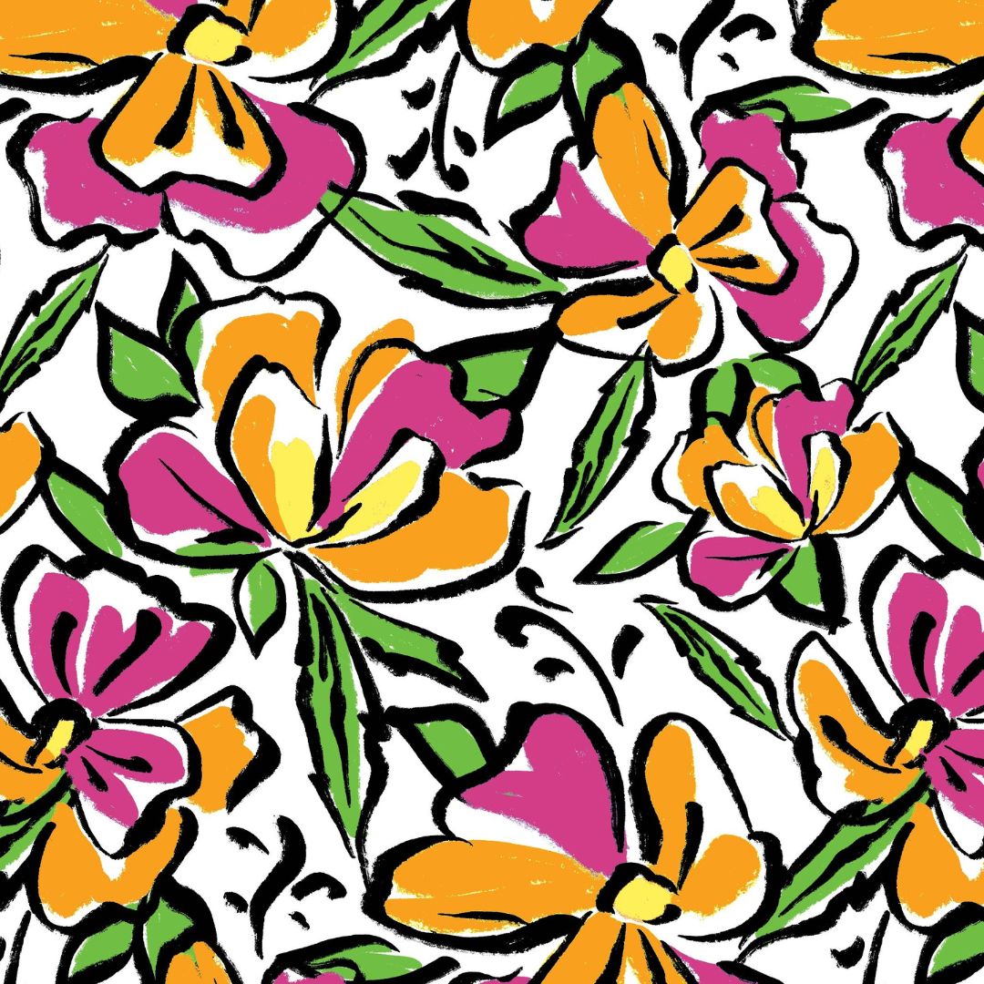 IBKÜL - Sonia Ruched Elbow Sleeve Mandarin Collar Top - Color: Hot Pink/Orange Peel