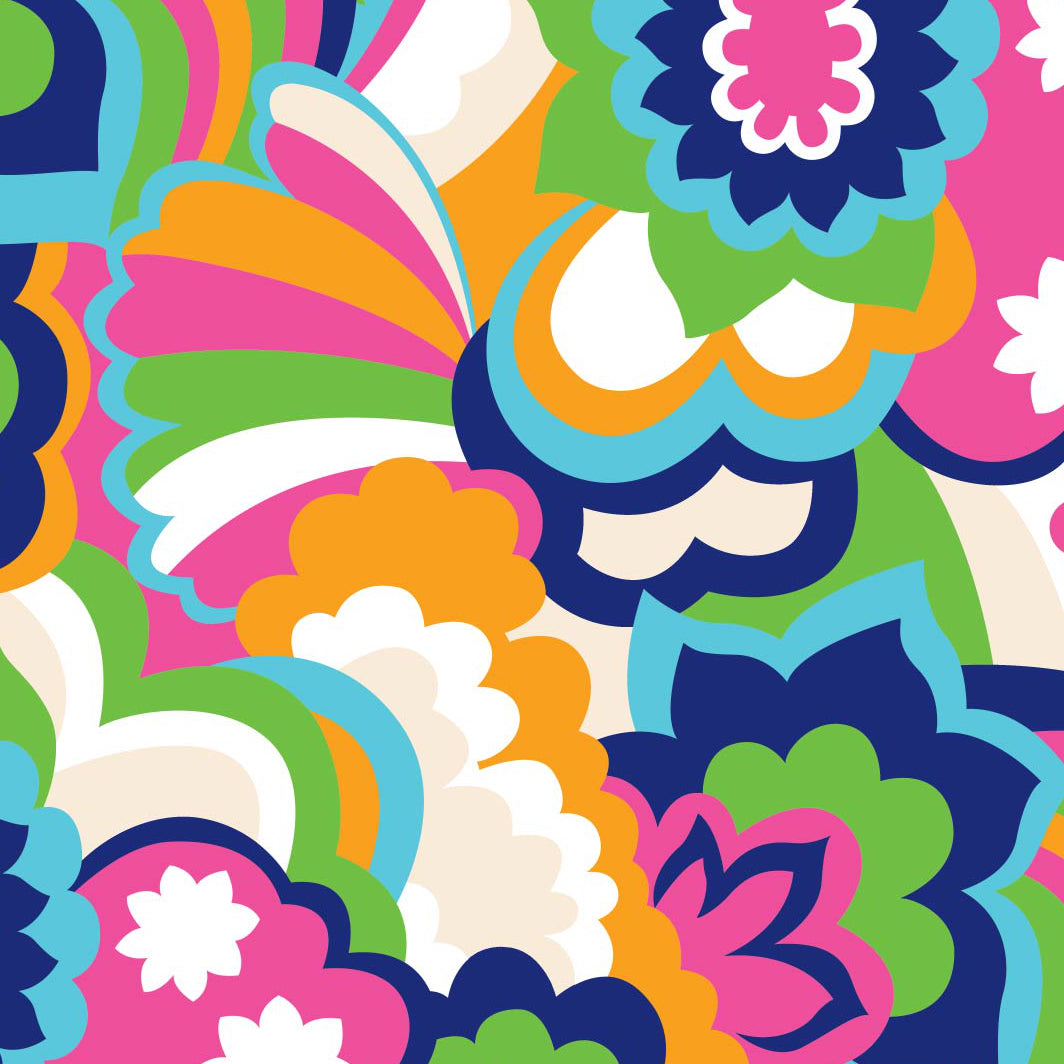 IBKÜL - Yolanda Print Long Sleeve Mock Neck Top – 10873 - Color: Hot Pink Multi