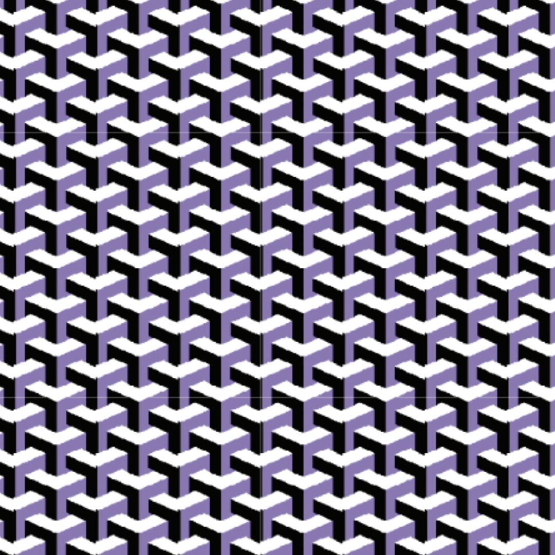 IBKÜL - Cube Art Short Sleeve Polo - Color: Lavender/Black