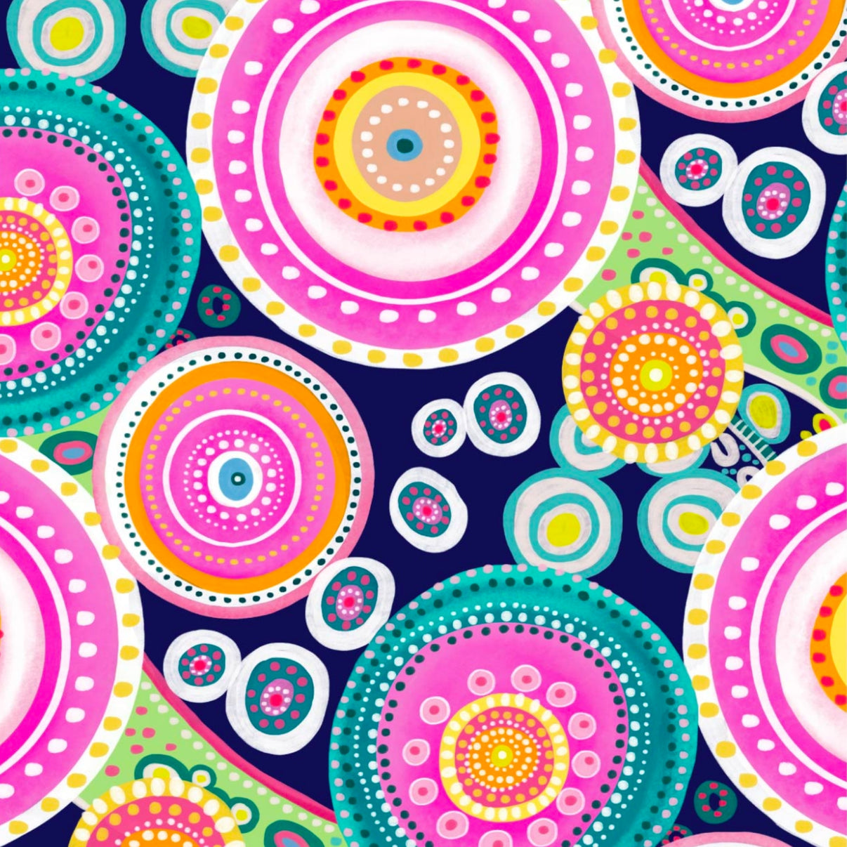 IBKÜL - Leona Print Long Sleeve Mock Neck Top – 10933 - Color: Navy Multi