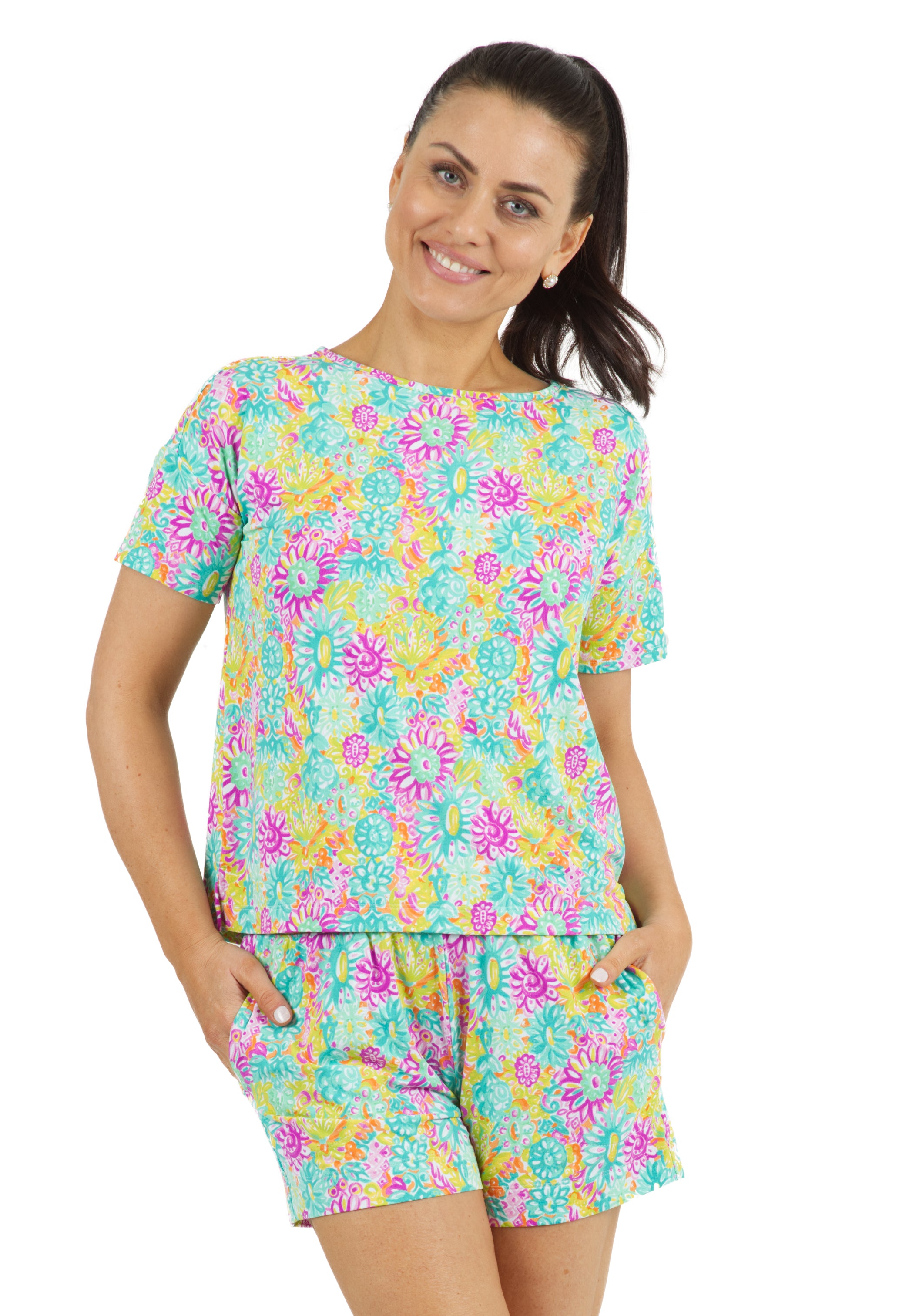 Lilli Print Pajama Short Set - 37488
