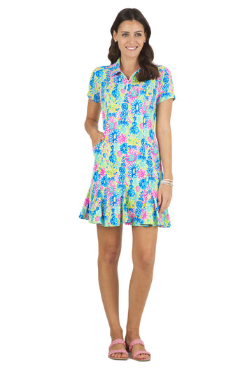 Lilli Print Short Sleeve Godet Dress – 69488