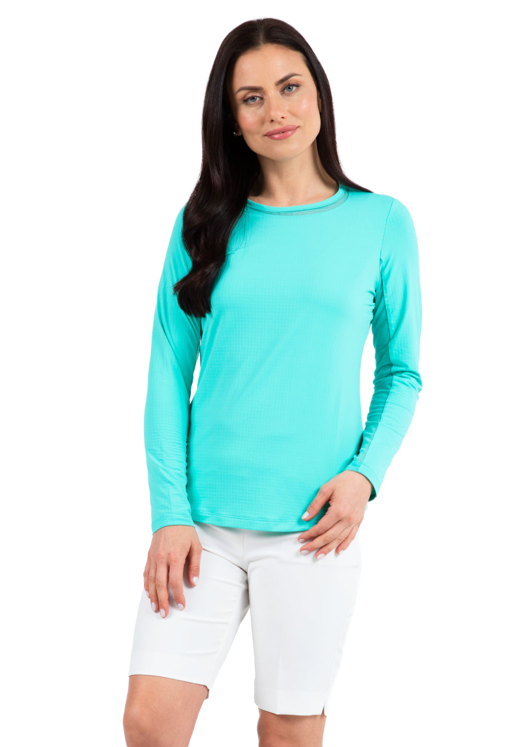 Long Sleeve Crew Neck with Mesh - 83000