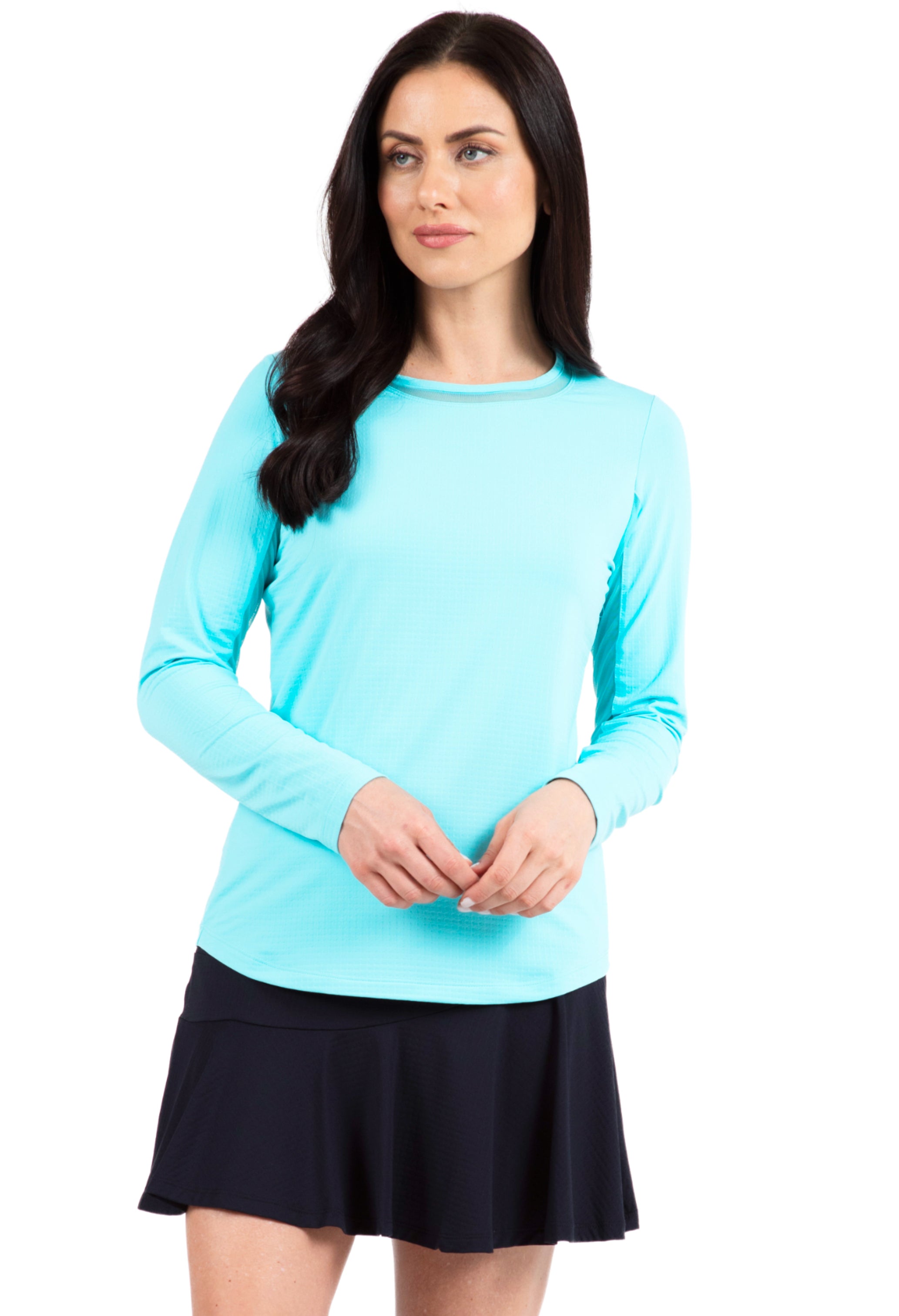 Long Sleeve Crew Neck with Mesh - 83000