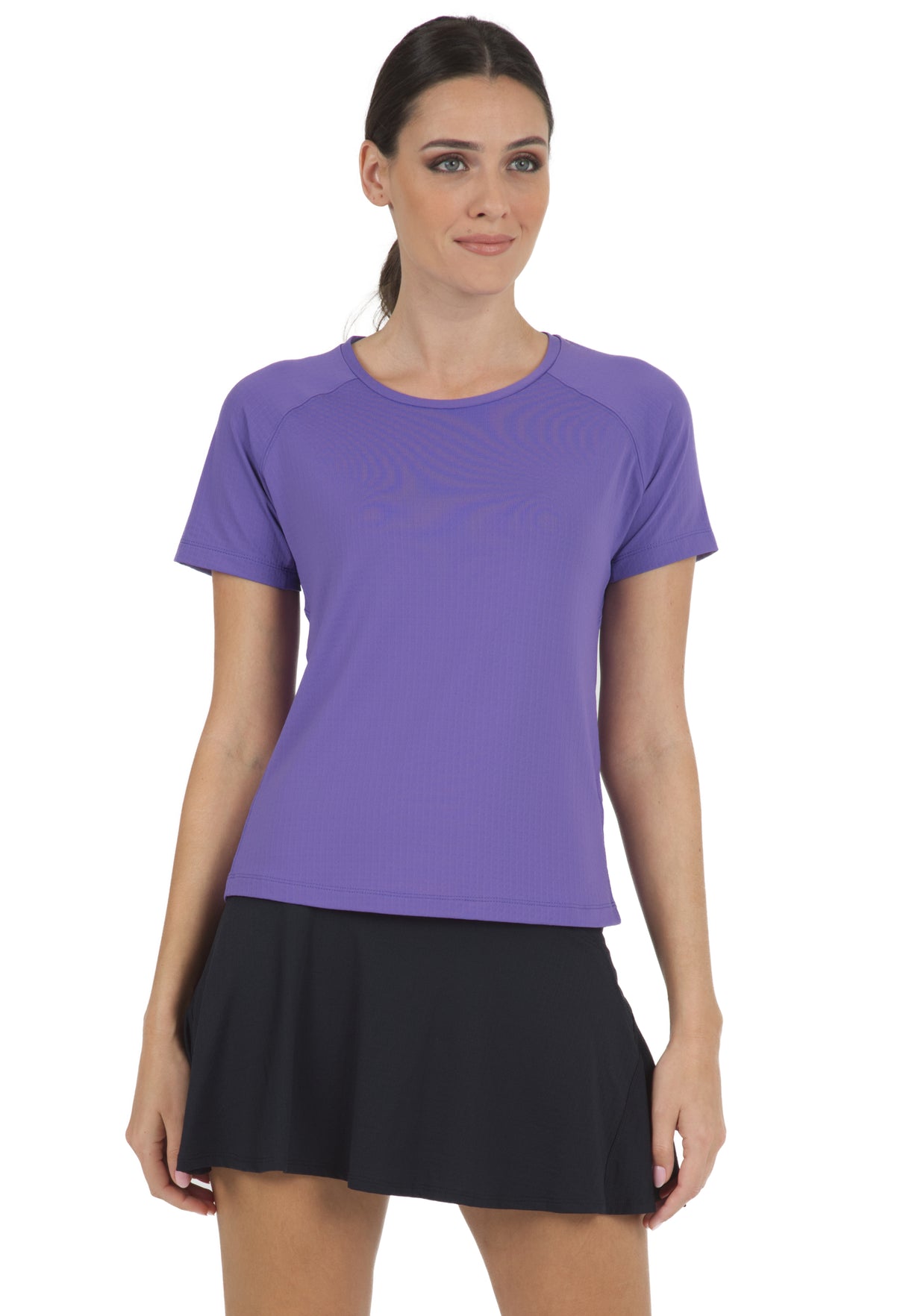IBKÜL - Solid Short Sleeve Crew Neck - 85000 - Color: Plum