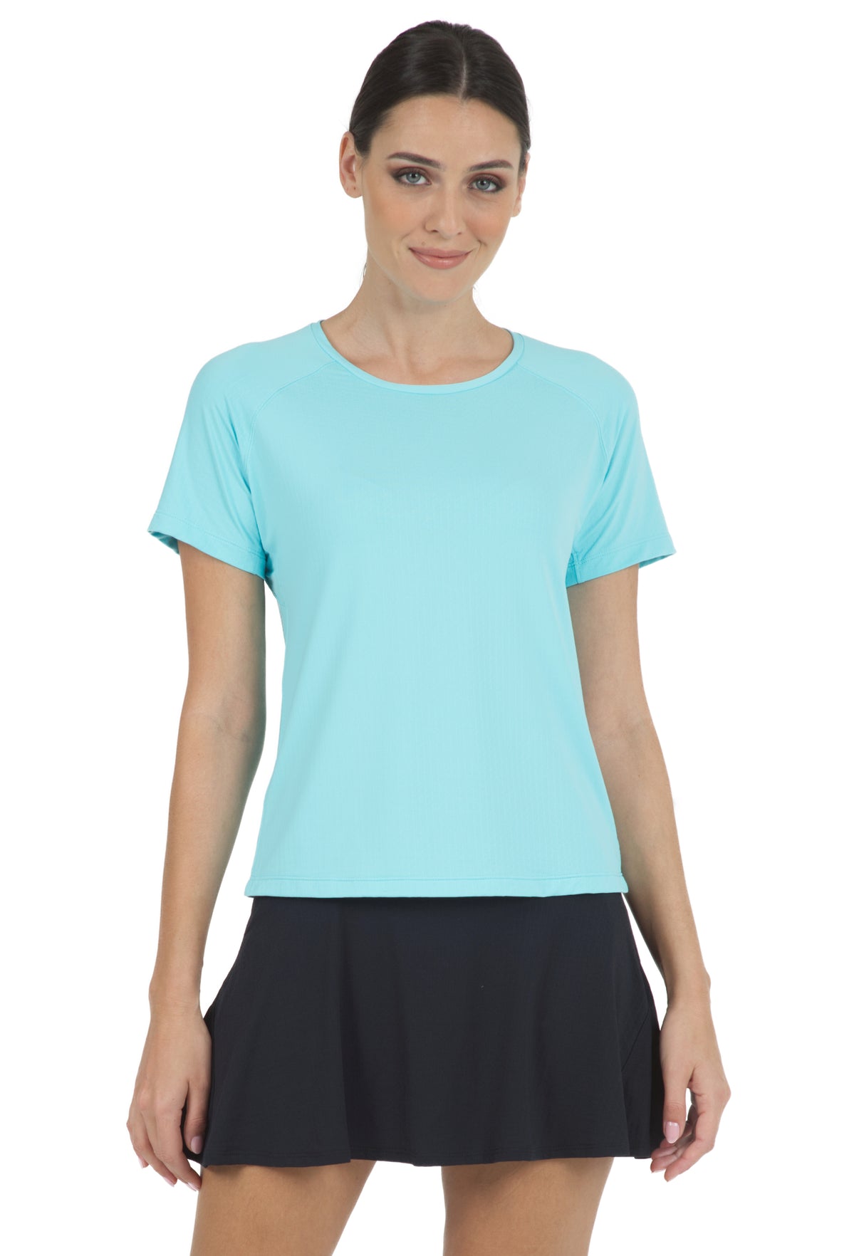 IBKÜL - Solid Short Sleeve Crew Neck - 85000 - Color: Seafoam