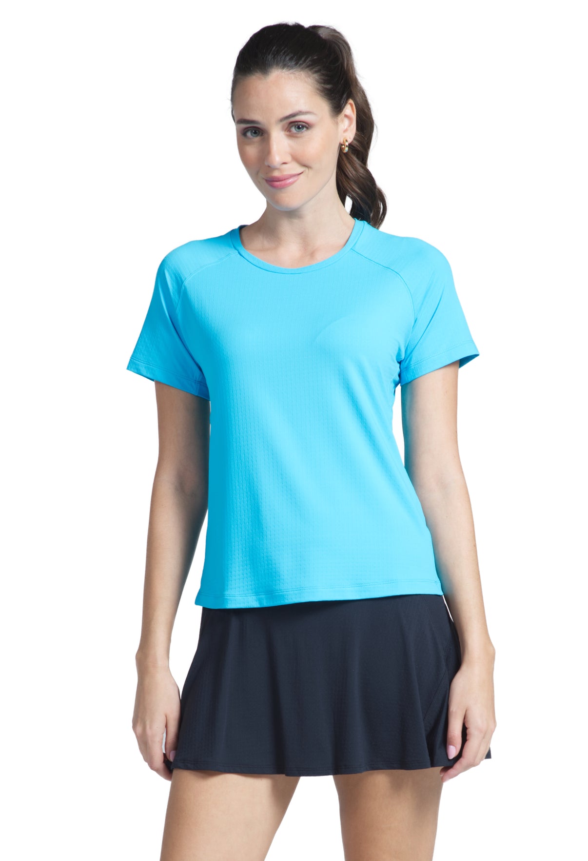 IBKÜL - Solid Short Sleeve Crew Neck - 85000 - Color: Turquoise