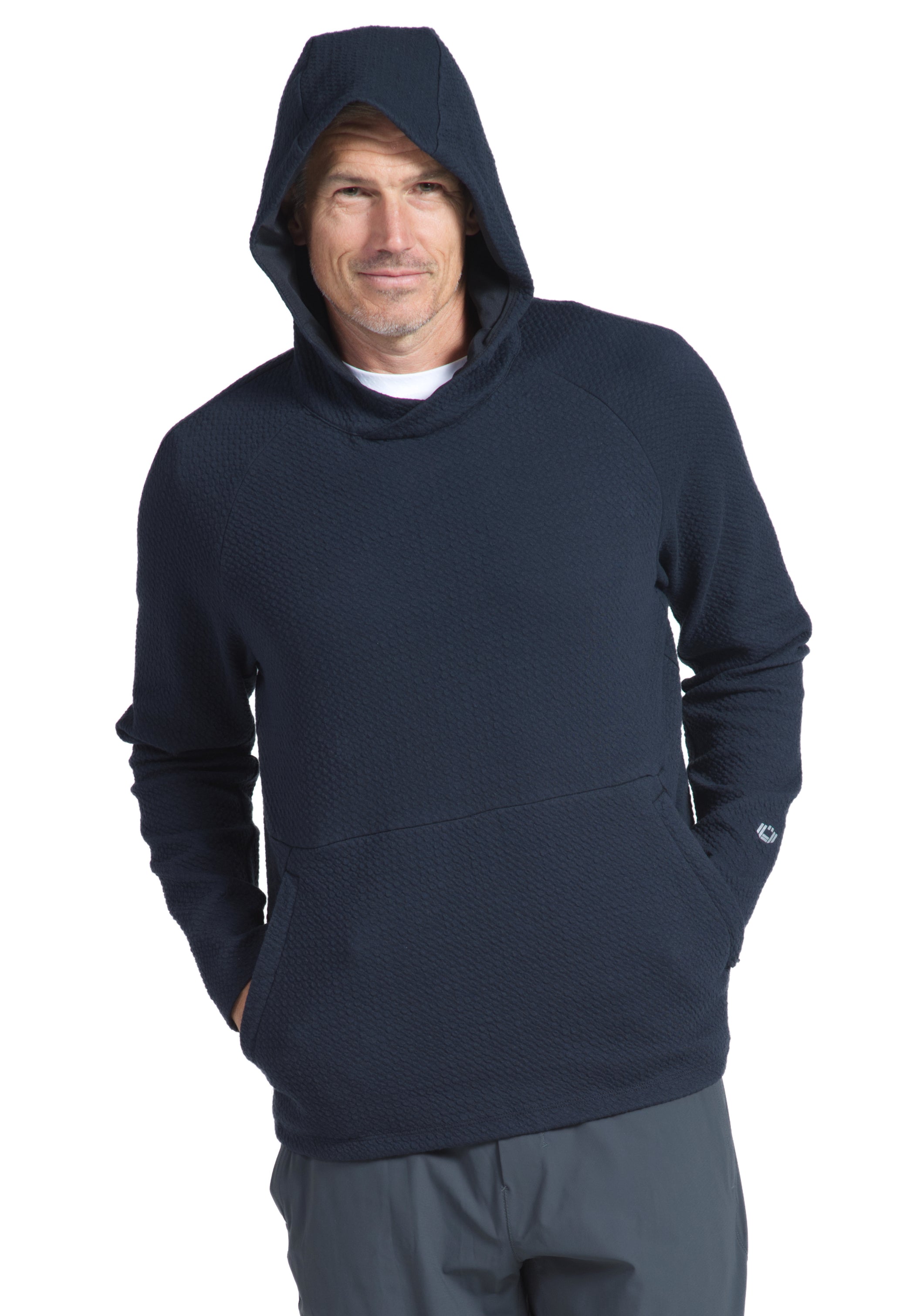 IBKÜL - Solid Popcorn Stitch Hoody - 94000 - Color: Black