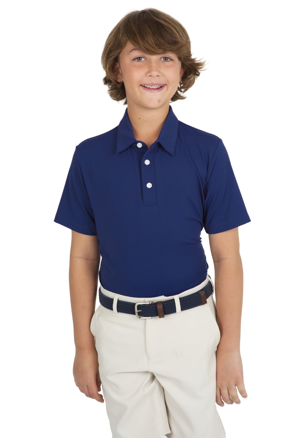 IBKÜL - Youth Solid Short Sleeve Polo - 94199B - Color: Ink