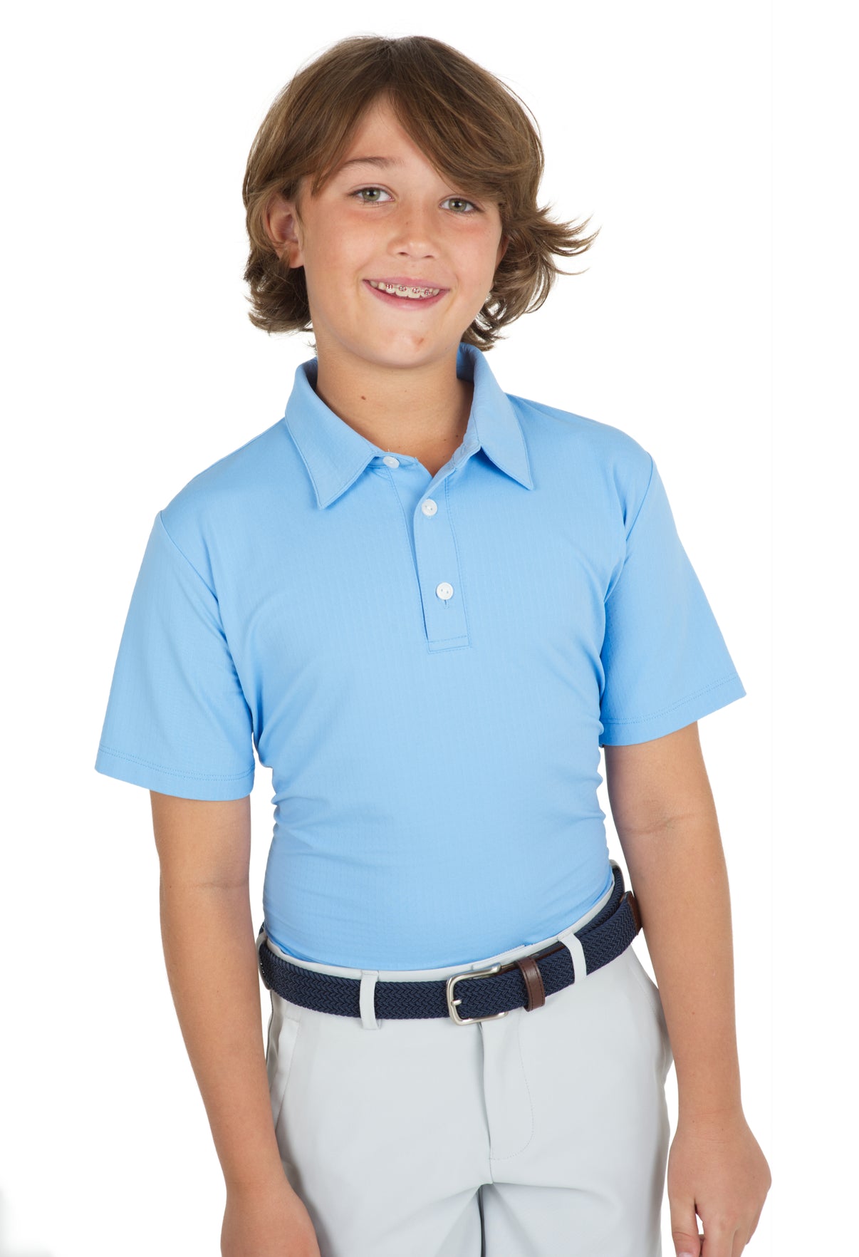 IBKÜL - Youth Solid Short Sleeve Polo - 94199B - Color: Peri